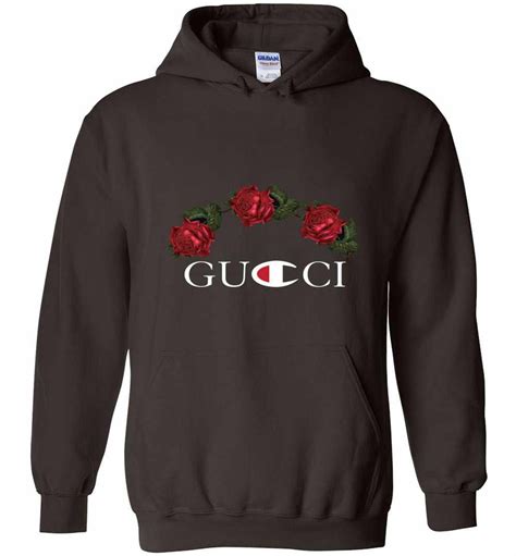 gucci red embroidered hoodie|Gucci champion collab hoodie.